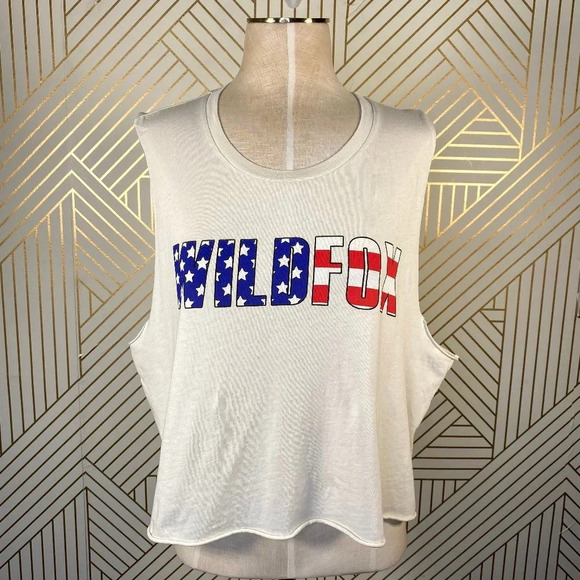Wildfox Americana Chad‎ Tank Stars and Stripes - Picture 1 of 8